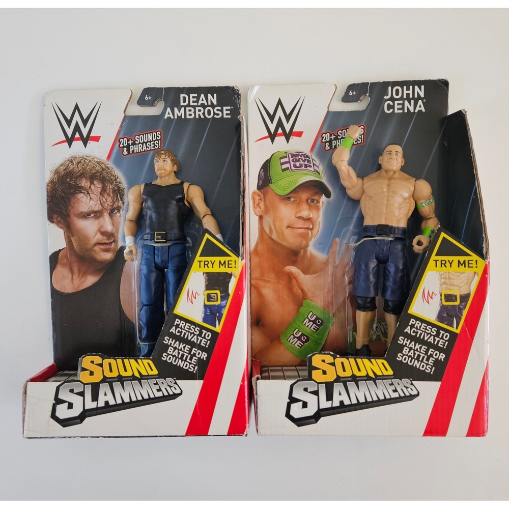 WWE Sound Slammers Wrestling Figures John Cena & Dean Ambrose Signature Phrases